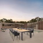 Thumbnail of http://Une%20terrasse%20extérieure%20moderne%20est%20dotée%20d'une%20longue%20table%20à%20manger%20avec%20des%20chaises%20noires,%20dans%20un%20décor%20à%20l'architecture%20minimaliste.%20La%20façade%20en%20verre%20reflète%20le%20ciel%20clair,%20tandis%20que%20les%20arbres%20offrent%20un%20contraste%20naturel.%20Une%20piscine%20sereine%20et%20un%20coin%20salon%20complètent%20le%20cadre.