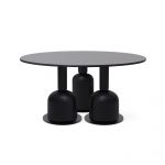 Thumbnail of http://Une%20table%20rectangulaire%20noire%20élégante%20et%20moderne%20avec%20quatre%20pieds%20cylindriques%20robustes,%20chaque%20pied%20s'élargissant%20vers%20la%20base%20pour%20former%20une%20forme%20de%20cloche.%20Le%20design%20est%20minimaliste%20et%20contemporain,%20avec%20des%20lignes%20épurées%20et%20une%20surface%20lisse.